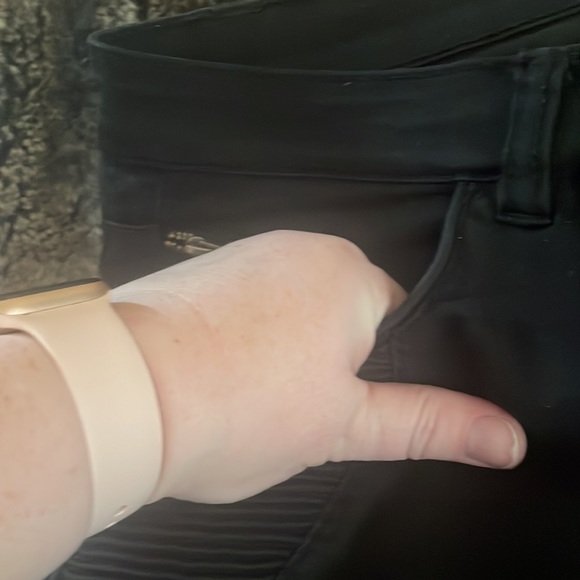 Worn 4 times, gently, pair of Love & Legend dark stretch jeans w/ zipper detail. - Picture 4 of 11